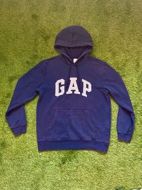 GAP Navy Logo Pullover Hoodie Small